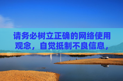 请务必树立正确的网络使用观念，自觉抵制不良信息，共同营造健康、文明、和谐的网络环境，树立正确网络观念，抵制不良信息，共筑和谐网络环境