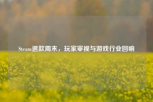 Steam退款周末，玩家审视与游戏行业回响