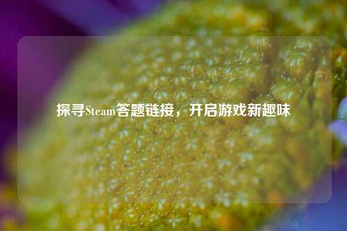 探寻Steam答题链接，开启游戏新趣味