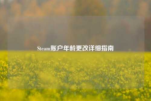 Steam账户年龄更改详细指南