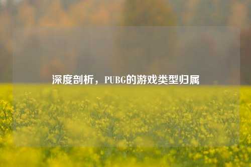 深度剖析，PUBG的游戏类型归属