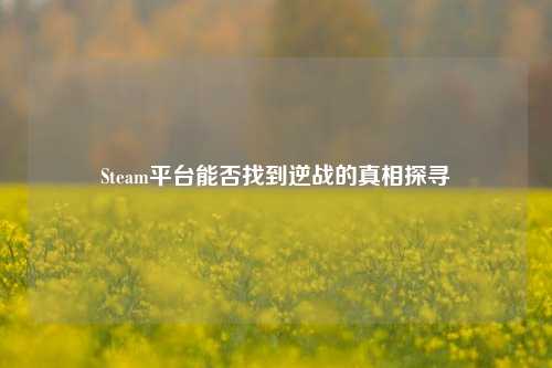 Steam平台能否找到逆战的真相探寻