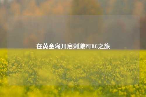 在黄金岛开启***PUBG之旅