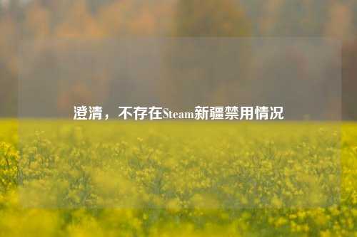 澄清，不存在Steam新疆禁用情况