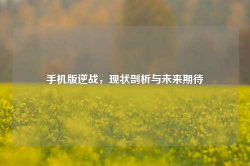 手机版逆战，现状剖析与未来期待