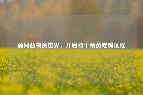 勇闯蓝物资世界,开启和平精英吃鸡征程