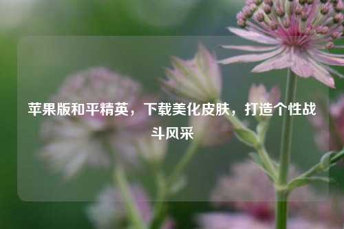 苹果版和平精英，下载美化皮肤，打造个性战斗风采