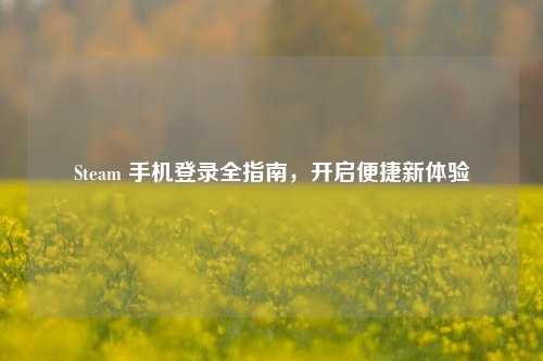 Steam 手机登录全指南，开启便捷新体验