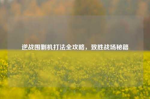 逆战围剿机打法全攻略,致胜战场秘籍