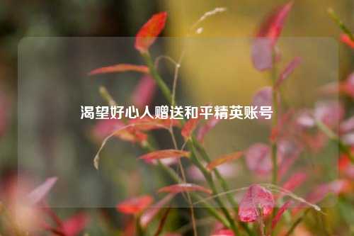 渴望好心人赠送和平精英账号