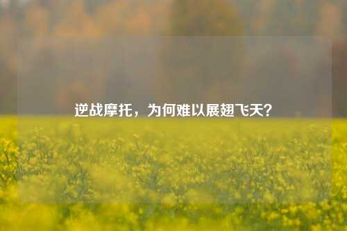 逆战摩托,为何难以展翅飞天?
