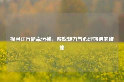 探寻CF万能幸运数,游戏魅力与心理期待的碰撞