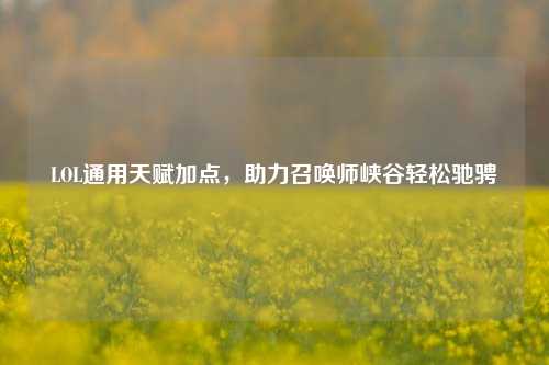 LOL通用天赋加点,助力召唤师峡谷轻松驰骋