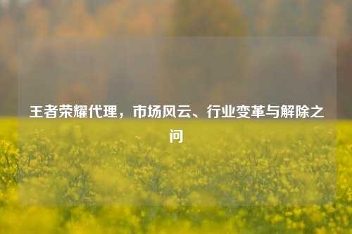 王者荣耀 *** ,市场风云、行业变革与解除之问