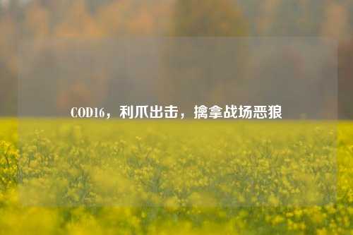 COD16,利爪出击,擒拿战场恶狼