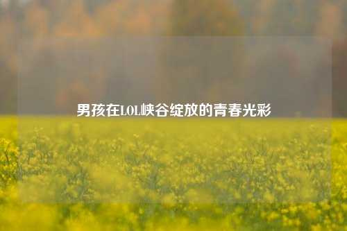 男孩在LOL峡谷绽放的青春光彩