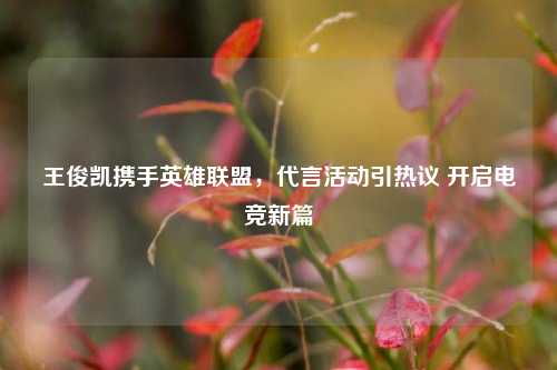 王俊凯携手英雄联盟,代言活动引热议 开启电竞新篇
