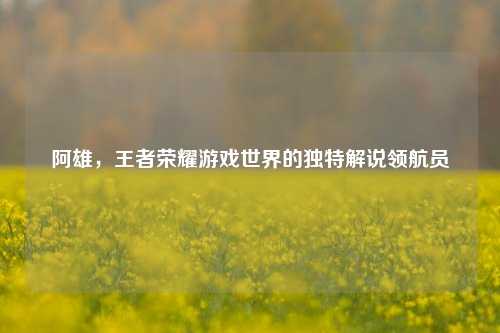 阿雄,王者荣耀游戏世界的独特解说领航员