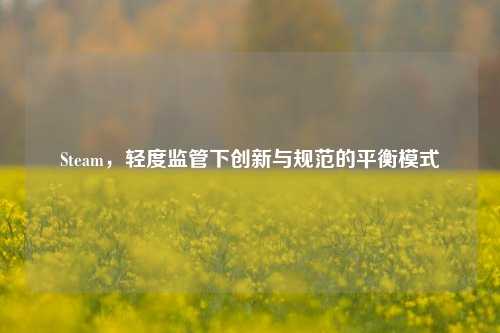 Steam,轻度监管下创新与规范的平衡模式
