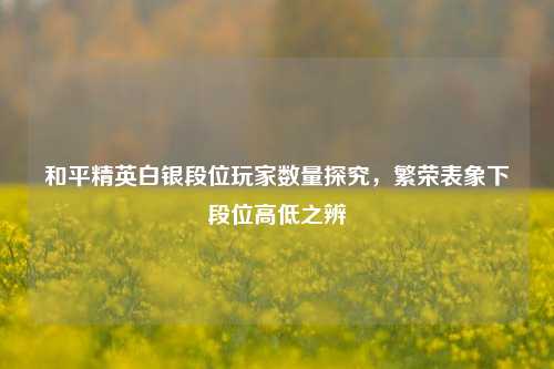 和平精英白银段位玩家数量探究,繁荣表象下段位高低之辨
