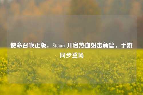 使命召唤正版,Steam 开启热血射击新篇,手游同步登场