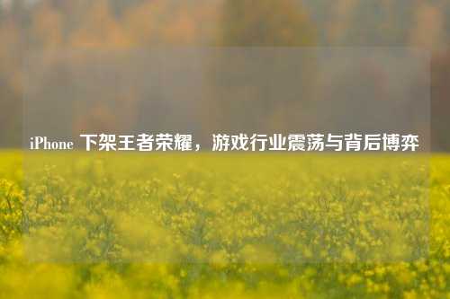 iPhone 下架王者荣耀,游戏行业震荡与背后博弈