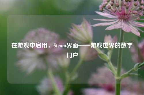在游戏中启用,Steam界面——游戏世界的数字门户