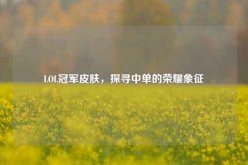 LOL冠军皮肤,探寻中单的荣耀象征