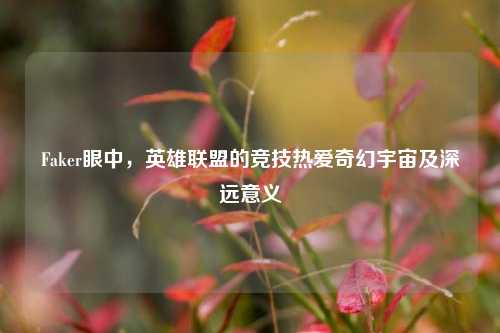 Faker眼中,英雄联盟的竞技热爱奇幻宇宙及深远意义