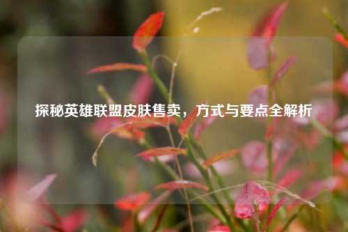 探秘英雄联盟皮肤售卖,方式与要点全解析