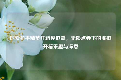 探索和平精英开箱模拟器,无限点券下的虚拟开箱乐趣与深意