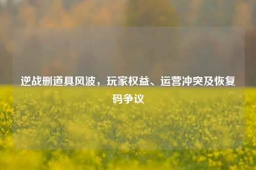 逆战删道具风波,玩家权益、运营冲突及恢复码争议