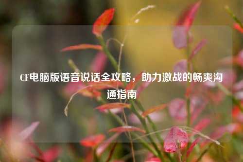 CF电脑版语音说话全攻略,助力激战的畅爽沟通指南