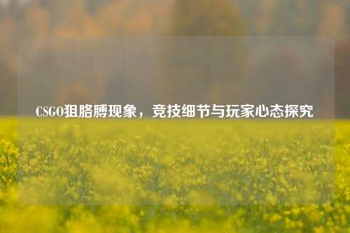 CSGO狙胳膊现象,竞技细节与玩家心态探究