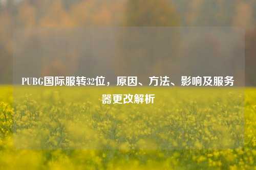 PUBG国际服转32位,原因、 *** 、影响及服务器更改解析