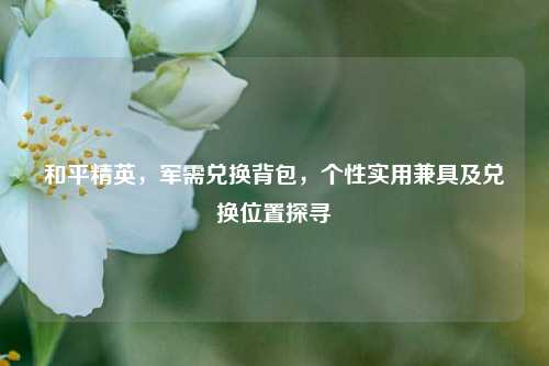 和平精英,军需兑换背包,个性实用兼具及兑换位置探寻