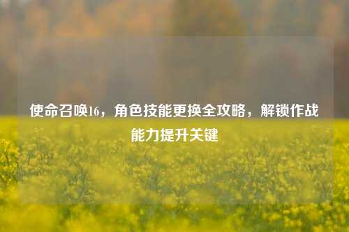使命召唤16,角色技能更换全攻略,解锁作战能力提升关键